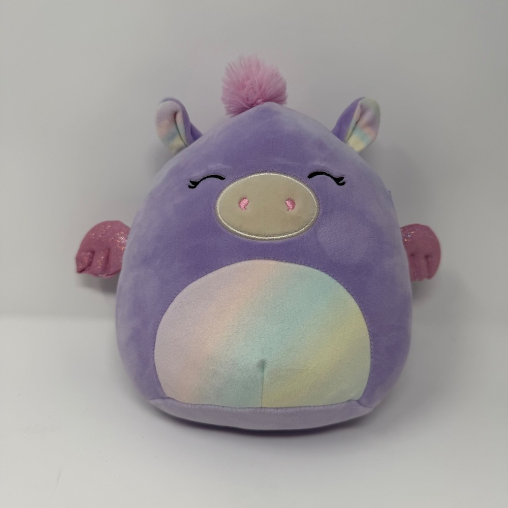 Squishmallows Delilah Purple Hippo Pegasus 8 Inch Plush Stuffed Animal Toy 8"